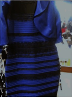 Black and blue image of the dress